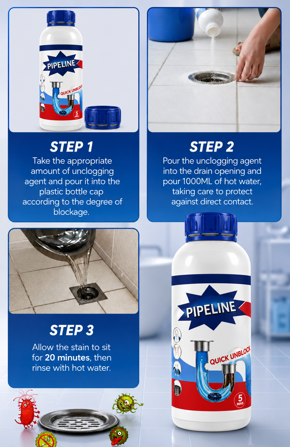 Powerful Sink & Drain Cleaner - Buy 1 Get 3 Free